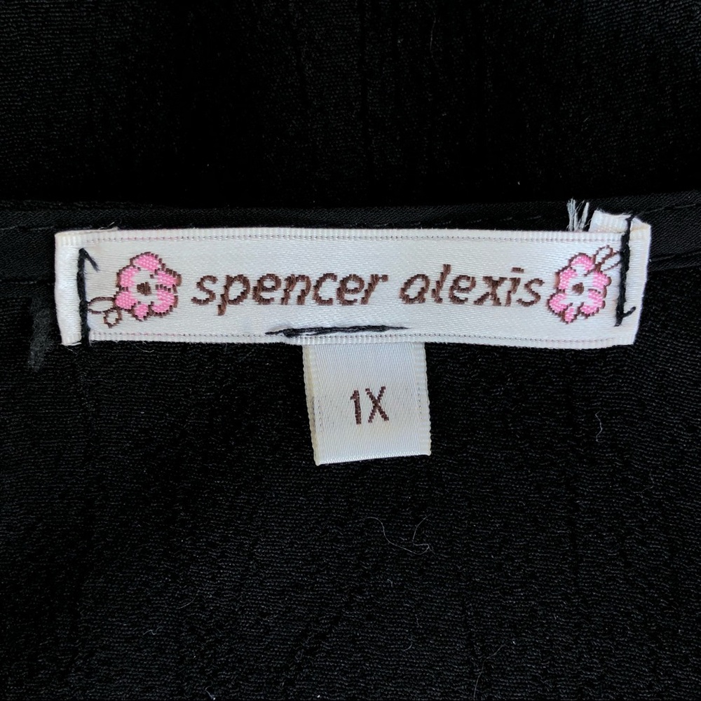 👘 NWT Vintage Spencer Alexis Asian Inspired Silk Lace Black Blue Kimono Jacket - Picture 15 of 16